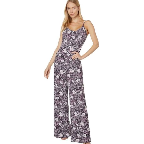 NWT bobi Los Angeles Printed Crepe Smocked Back Jumpsuit, Size Medium - Picture 4 of 8